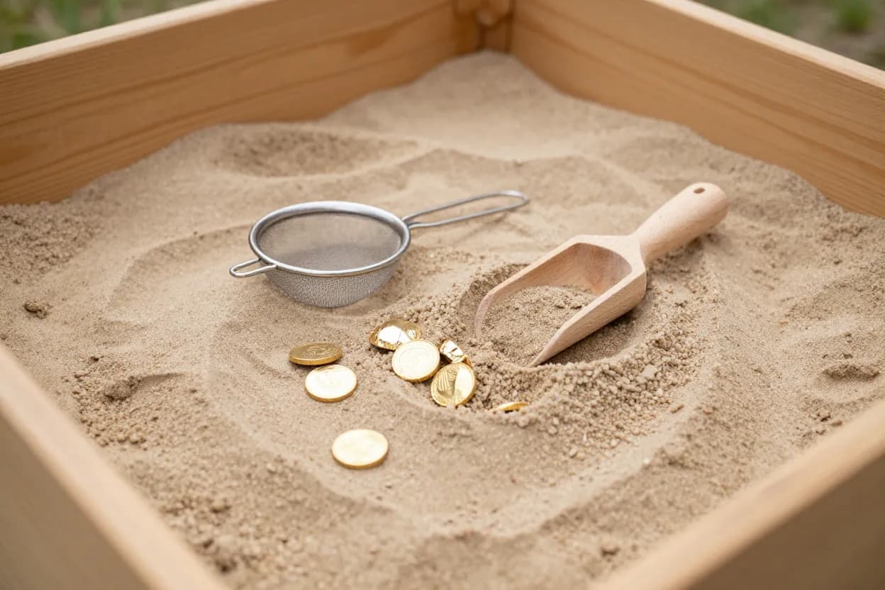 Goldsuche im Sand