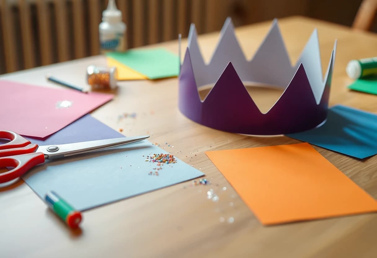 Kronen und Augenklappen basteln